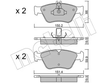 Комплект тормозных колодок METELLI 22-0219-0