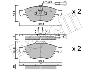 Комплект тормозных колодок METELLI 22-0220-0