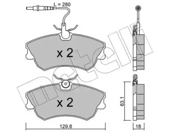 Комплект тормозных колодок METELLI 22-0222-0