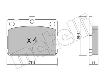 Комплект тормозных колодок METELLI 22-0228-0