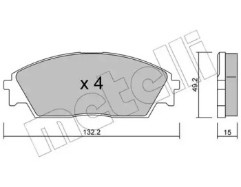 Комплект тормозных колодок, дисковый тормоз METELLI 22-0236-0