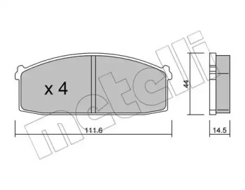 Комплект тормозных колодок METELLI 22-0245-0