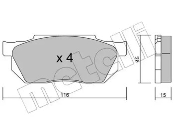 Комплект тормозных колодок METELLI 22-0247-0