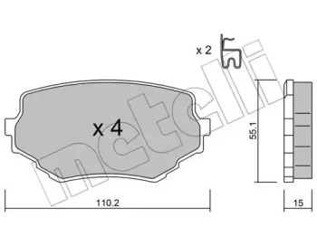 Комплект тормозных колодок METELLI 22-0249-0