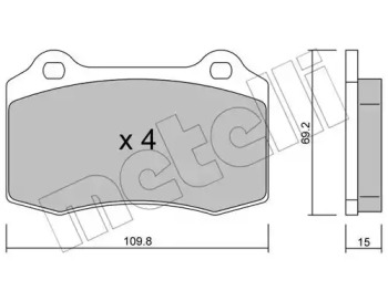 Комплект тормозных колодок METELLI 22-0251-2