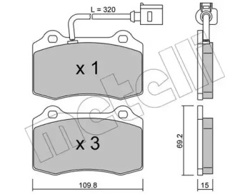 Комплект тормозных колодок METELLI 22-0251-4