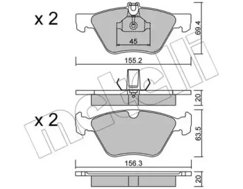 Комплект тормозных колодок METELLI 22-0252-0