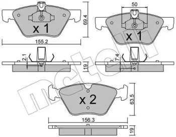 Комплект тормозных колодок METELLI 22-0252-1