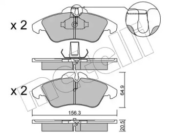 Комплект тормозных колодок METELLI 22-0256-0