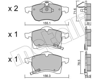 Комплект тормозных колодок METELLI 22-0258-0