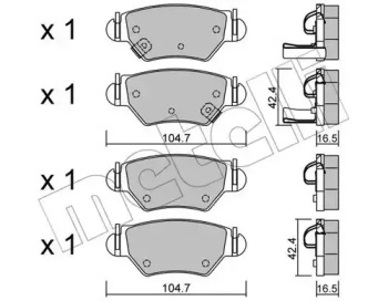 Комплект тормозных колодок METELLI 22-0259-0