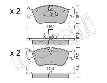 Комплект тормозных колодок METELLI 22-0260-0