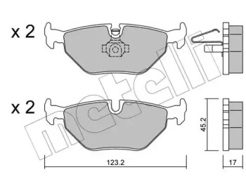 Комплект тормозных колодок METELLI 22-0261-0