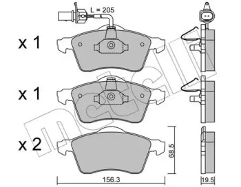 Комплект тормозных колодок METELLI 22-0263-1