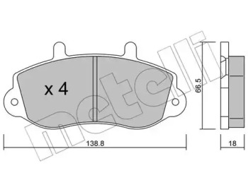 Комплект тормозных колодок METELLI 22-0264-0