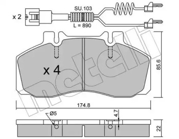 Комплект тормозных колодок METELLI 22-0266-0K