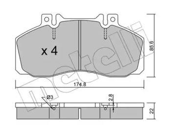 Комплект тормозных колодок METELLI 22-0267-0