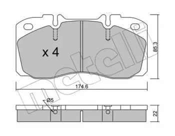 Комплект тормозных колодок METELLI 22-0268-0