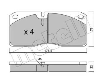 Комплект тормозных колодок METELLI 22-0269-0