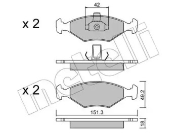 Комплект тормозных колодок METELLI 22-0273-2