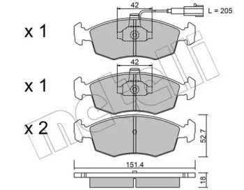 Комплект тормозных колодок METELLI 22-0274-0