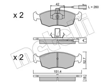 Комплект тормозных колодок METELLI 22-0274-1