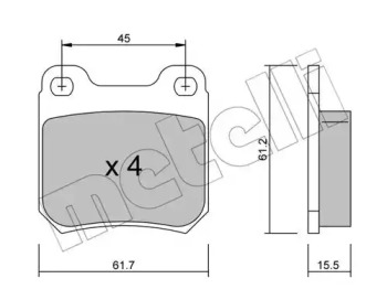 Комплект тормозных колодок METELLI 22-0275-0