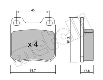 Комплект тормозных колодок METELLI 22-0275-1