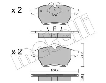 Комплект тормозных колодок METELLI 22-0279-0