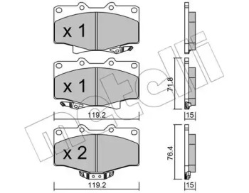 Комплект тормозных колодок METELLI 22-0282-0