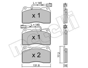 Комплект тормозных колодок METELLI 22-0288-0