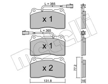 Комплект тормозных колодок METELLI 22-0288-4