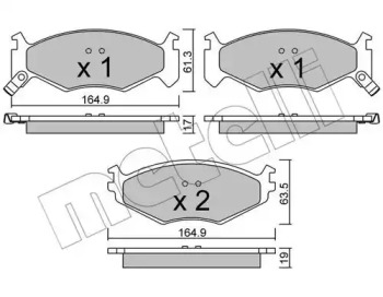 Комплект тормозных колодок METELLI 22-0289-0