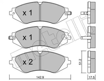 Комплект тормозных колодок METELLI 22-0294-0