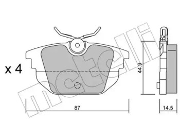 Комплект тормозных колодок METELLI 22-0299-0