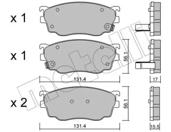 Комплект тормозных колодок METELLI 22-0301-0