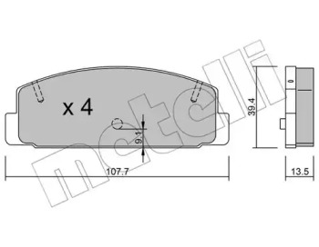 Комплект тормозных колодок METELLI 22-0302-1