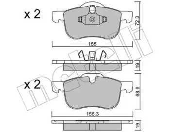 Комплект тормозных колодок METELLI 22-0309-0