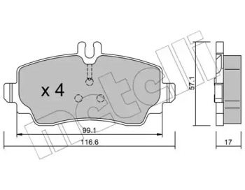 Комплект тормозных колодок METELLI 22-0310-0