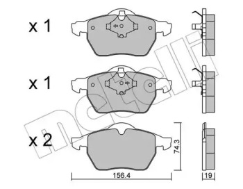 Комплект тормозных колодок METELLI 22-0314-1