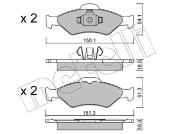 Комплект тормозных колодок METELLI 22-0315-0