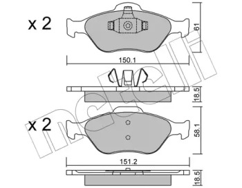 Комплект тормозных колодок METELLI 22-0316-0