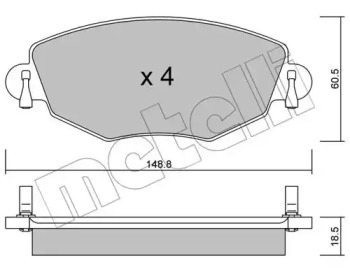 Комплект тормозных колодок METELLI 22-0318-0