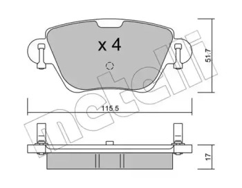 Комплект тормозных колодок METELLI 22-0319-0