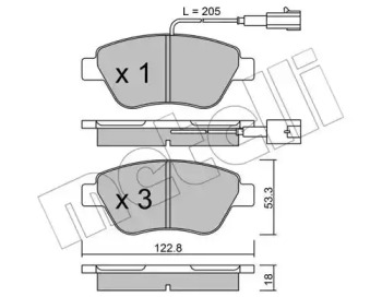 Комплект тормозных колодок METELLI 22-0321-0