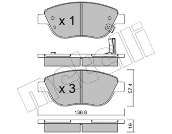 Комплект тормозных колодок METELLI 22-0322-2