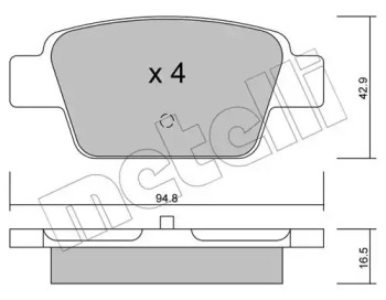 Комплект тормозных колодок METELLI 22-0323-0