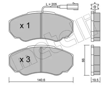 Комплект тормозных колодок METELLI 22-0325-0