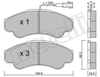 Комплект тормозных колодок METELLI 22-0326-0