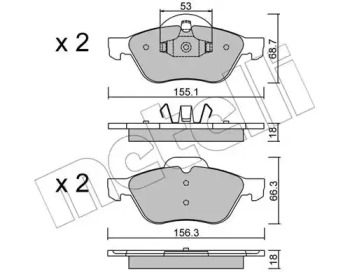 Комплект тормозных колодок METELLI 22-0335-0